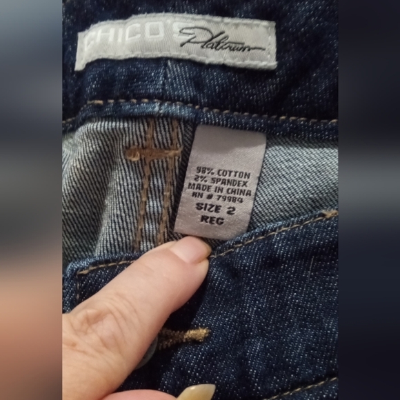 Chico's Classic Indigo Straight Leg Jeans - Picture 3 of 5